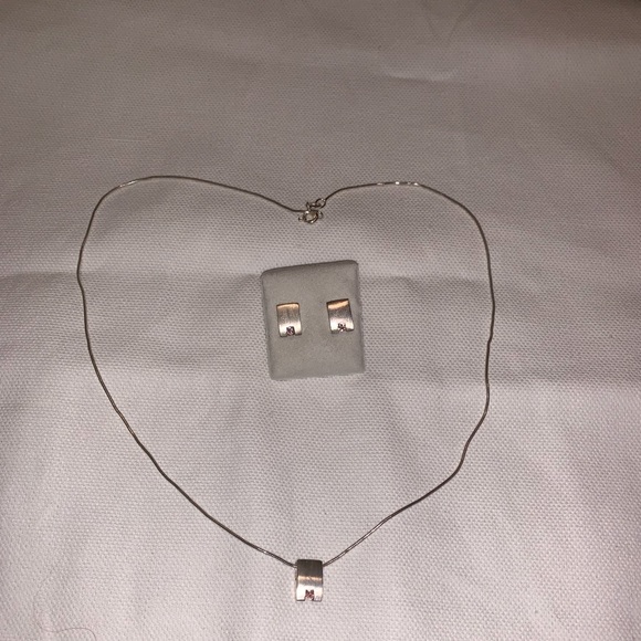Necklace & earring set, sterling silver - Picture 2 of 8
